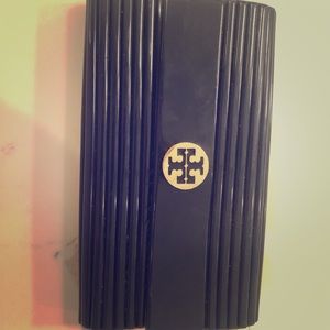 Vintage Tory Burch Hard Case Navy Blue Wallet